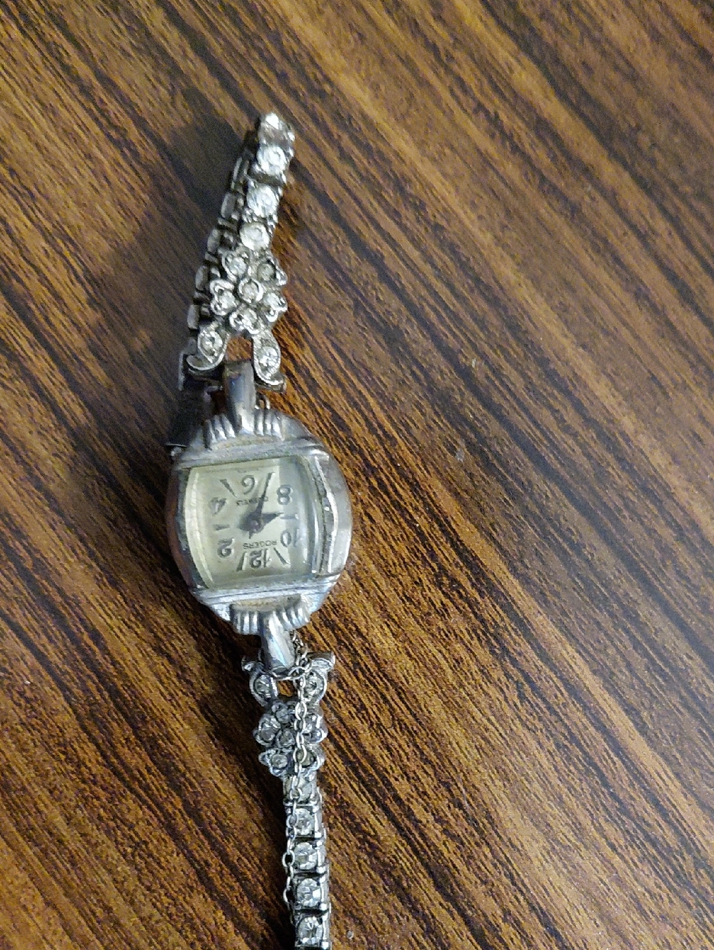 Silver-Tone Crystal Accent Women's Bracelet Watch